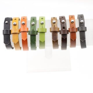Lederarmband Cognac Braun - fr Schiebeperlen