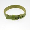 Leather Bangle Light Green - adjustable