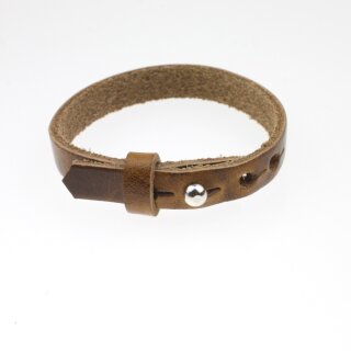 Leather Bangle Dark Brown - adjustable