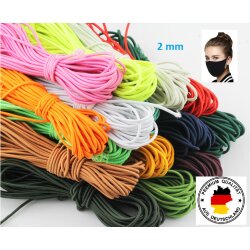10 m Rubber Band 1,8 - 2 mm, grey