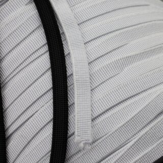 10 m Gummiband Flach 6 mm, weiss