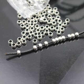 250 Runde Messingperlen 4 x 2,8 mm ( 2,2 mm)