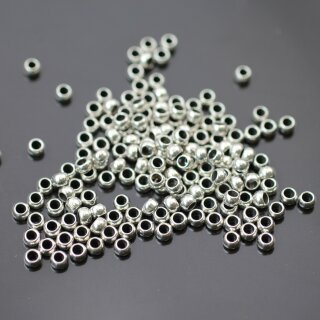 250 Runde Messingperlen 4 x 2,8 mm ( 2,2 mm)