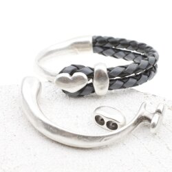 Herz Armspange, Half Cuff Armbandverschluss 57 mm  8*4  mm