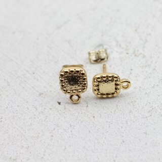 1 Paar Ohrstecker Zubehr 8 x11 mm gold
