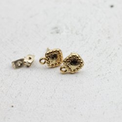 1 Paar Ohrstecker Zubehör 8 x11 mm gold