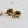 1 pair Earring Post 8 x11 mm gold