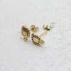 1 pair Earring Post 8 x11 mm gold