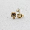 1 pair Earring Post 8 x11 mm gold