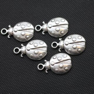 5 Ladybug Charms 30 x20 mm