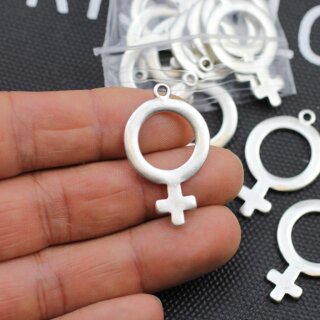 10 Venus Symbol Charms 34 x 24 mm