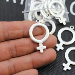 10 Venus Symbol Charms 34 x 24 mm