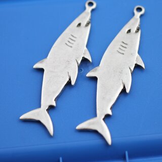 1 Shark Charms Pendant 71 x 25 mm (Ø 2,5 mm)