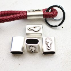 5 Zwischenstücke für Schlüsselanhänger Seepferdchen DIY Segelseil Schlüsselanhänger altsilber