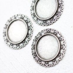 5 Anhänger Cabochon Rohling 34 mm (Ø 2.5 mm)