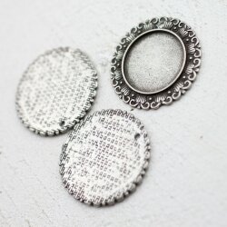 5 Anhänger Cabochon Rohling 34 mm (Ø 2.5 mm)