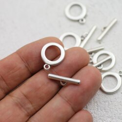 10 Antique Silver Toggle Clasps 19 x15 mm