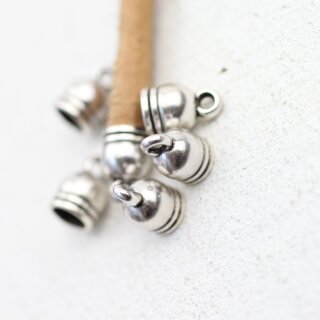 20 Endkappe fr Lederband, 4 mm, altsilber