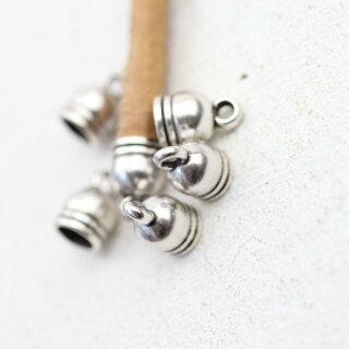 20 Endkappe fr Lederband, 4 mm, altsilber