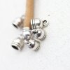 20 Endkappe für Lederband, 4 mm, altsilber