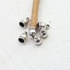 20 Endkappe für Lederband, 4 mm, altsilber