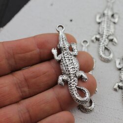 5 Krokodil Alligator Anhänger 60 x19 (Ø 3 mm)