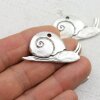 5 Snail Charms Pendants 45x27 (Ø 2 mm)