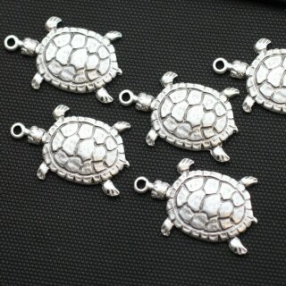 5 Schildkröten Anhänger 43x23 (Ø 3 mm)