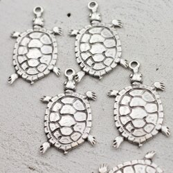 5 Turtle Charms 43x23 (Ø 3 mm)