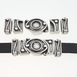 1 Set Findings for Leather Bracelets ((Ø 11x3 mm)