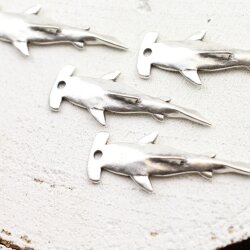 5 Hammerhead Shark Charms 58x23 (Ø 3 mm)