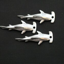 5 Hammerhead Shark Charms 58x23 (Ø 3 mm)