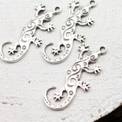 5 Gecko Charms 58x27 (Ø 3 mm)