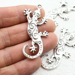 5 Gecko Charms 58x27 (Ø 3 mm)