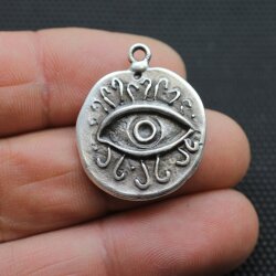 5 Evil Eye Charms 24 mm (Ø 2 mm)