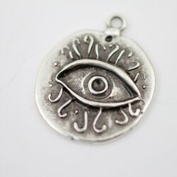 5 Evil Eye Charms 24 mm (Ø 2 mm)