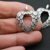 10 Wing Heart Charms 31x26 (Ø 3 mm)