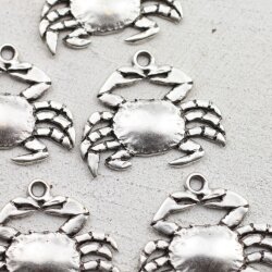 5 Crab Charms 38x32 (Ø 3 mm)