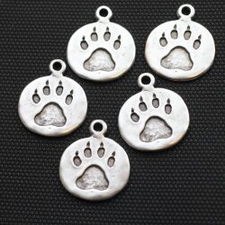 5 Paw Charms 30x25 (Ø 3 mm)