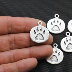 5 Paw Charms 30x25 (Ø 3 mm)