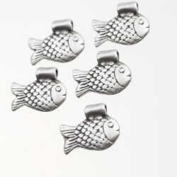 10 Fish Pendants Charms 21x17 mm Ø 2mm handicraft supplies DIY jewelry findings