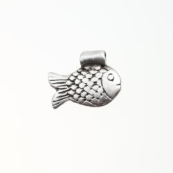 10 Fish Pendants Charms 21x17 mm Ø 2mm handicraft supplies DIY jewelry findings