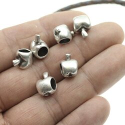 10 Large hole apple beads 14x10 mm (Ø 6 mm)