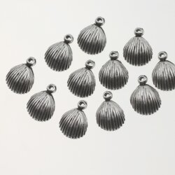 10 Shell Charms 15x11 mm (Ø 1,2 mm)