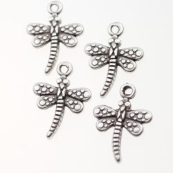 10 Dragonfly Charms 30x22 mm (Ø 2 mm)