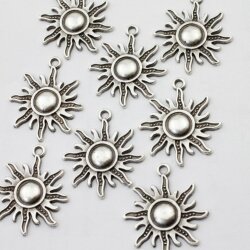 10 Sun Charms 22 mm (Ø 2 mm)