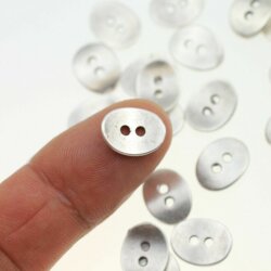 20 Button Clasps for Wraps Bracelets, Textiles 14x11 mm (Ø 1,5 mm) Antique Silver