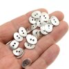 20 Button Clasps for Wraps Bracelets, Textiles 14x11 mm (Ø 1,5 mm) Antique Silver