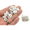 20 Button Clasps for Wraps Bracelets, Textiles 14x11 mm (Ø 1,5 mm) Antique Silver