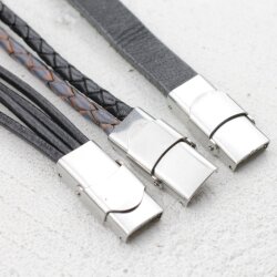 1 Stainless Steel Leather Cord Clasps 25x14 mm  (Ø 10x3 mm)